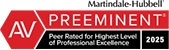 AV Preeminent - Peer-Rated for the Highest Level of Professional Excellence - 2025