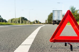Truck Accident Road Caution