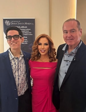 Diana Santa Maria with 2 man